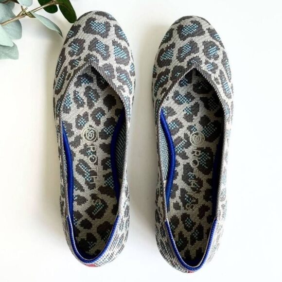 ROTHY'S Gray & Blue Leopard Print Flats | Size 7 | Retired - Picture 7 of 13